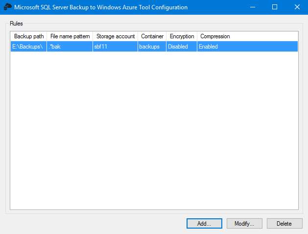 Microsoft SQL Server Backup to Windows Azure Tool